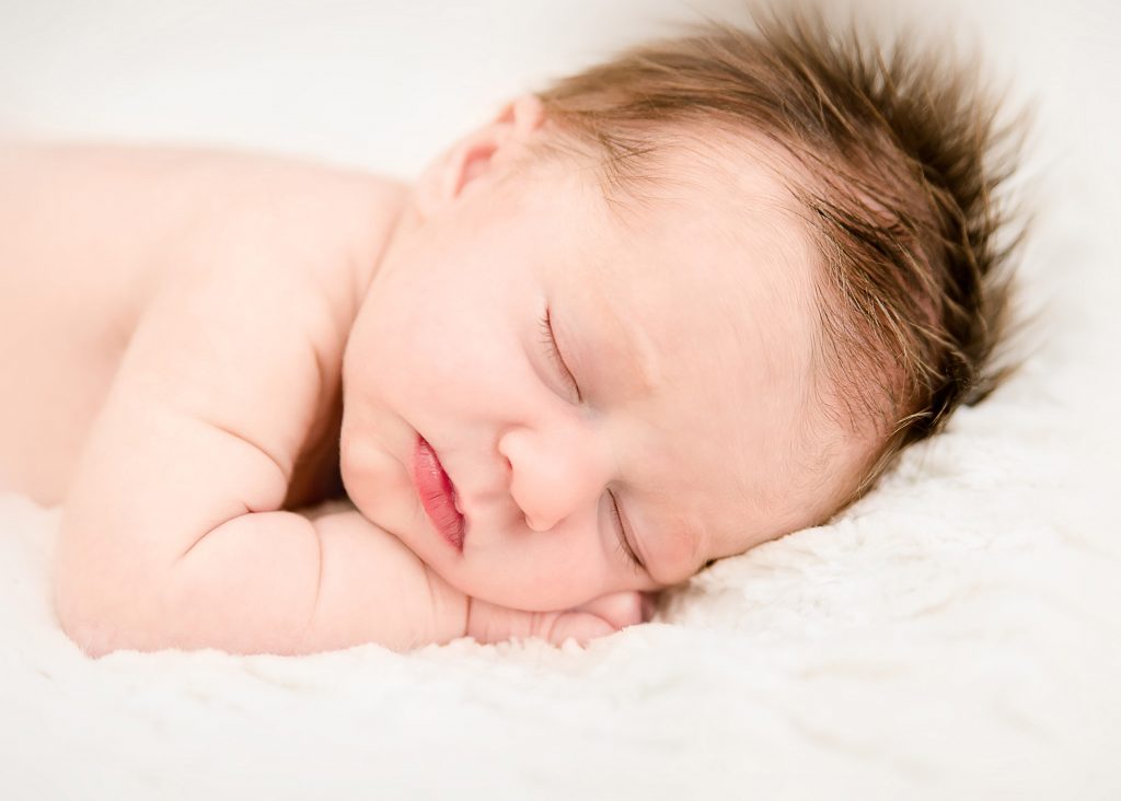 sleeping newborn face portrait
