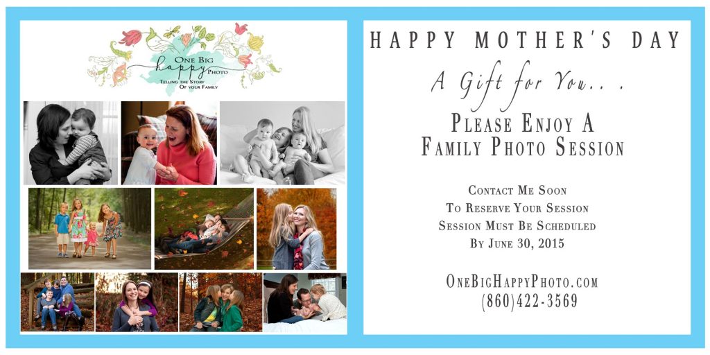 mother's day gift card for a photo session