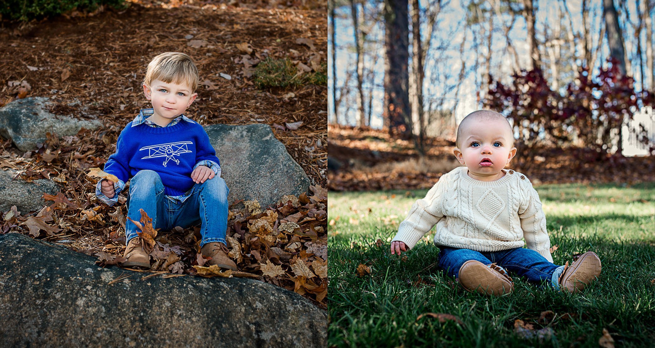 toddler and baby brother photos side by side