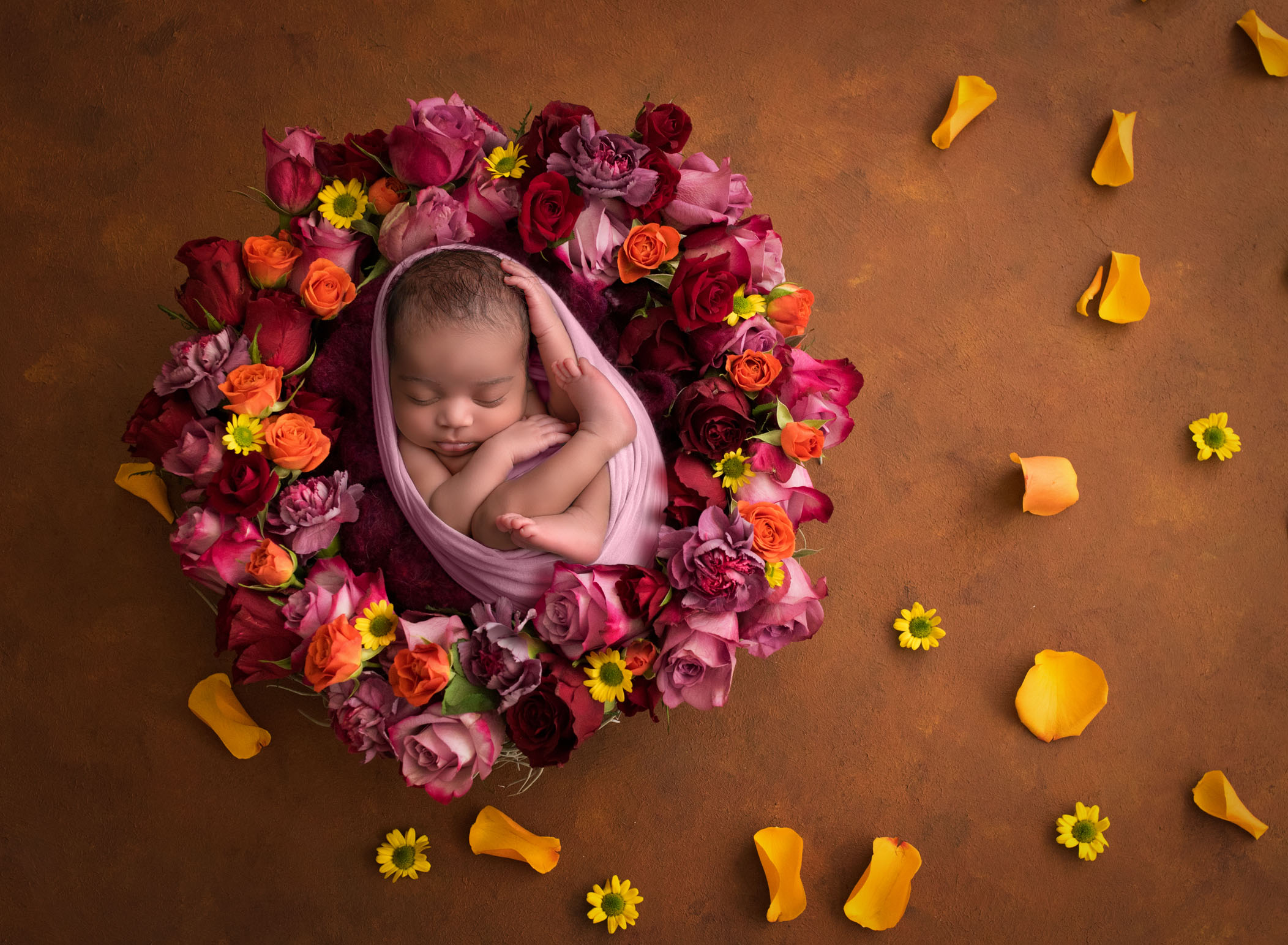 Dakshina ~ Fall Colors Newborn Photos | One Big Happy Photo