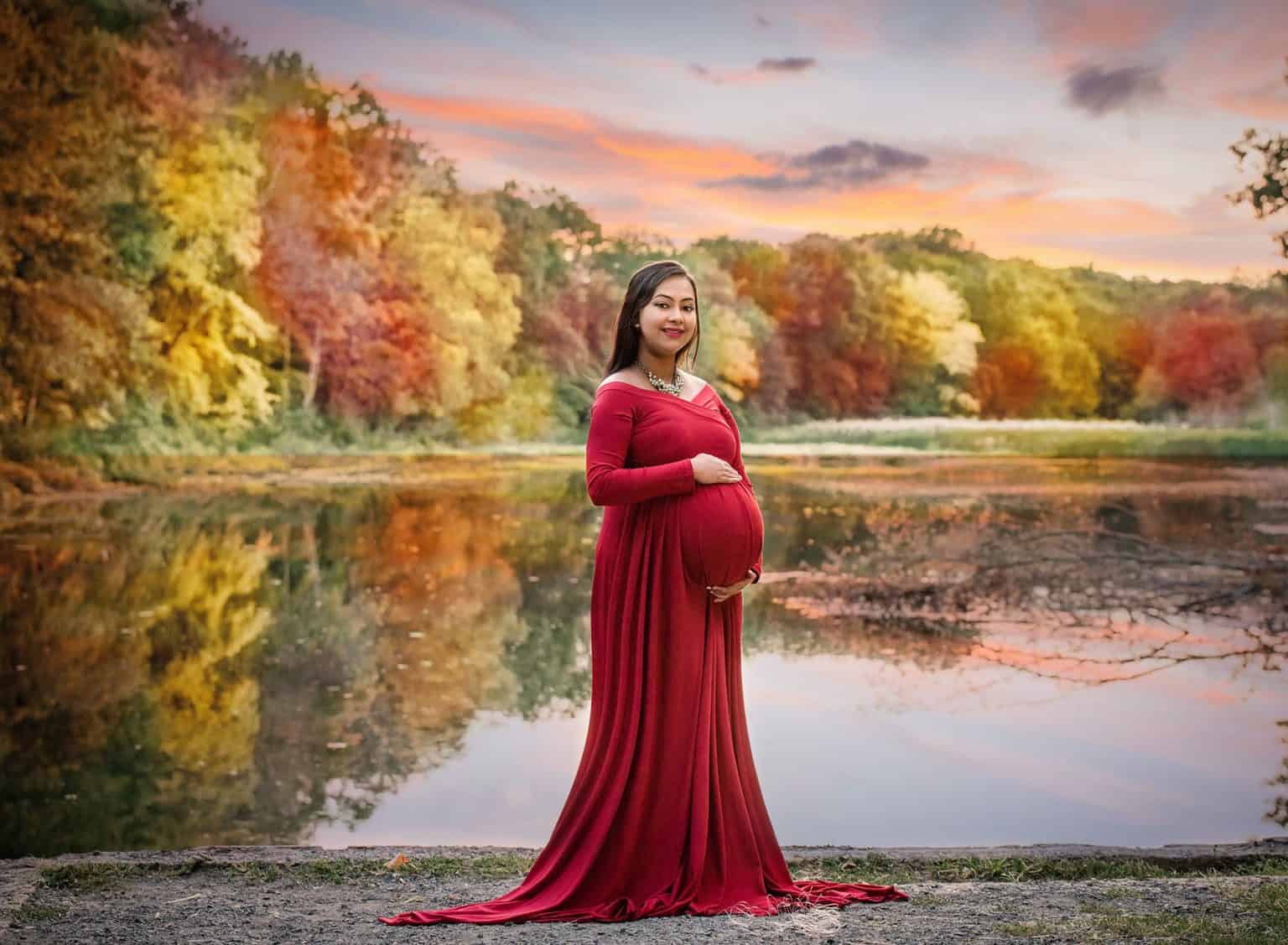 A Sunset Maternity Shoot in the Fall One Big Happy Photo