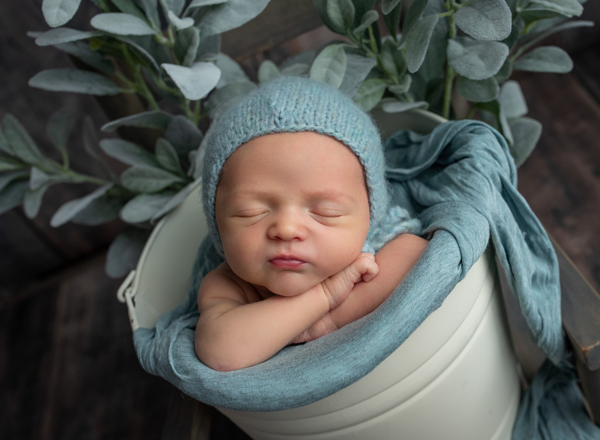 newborn baby boy with blue eyes