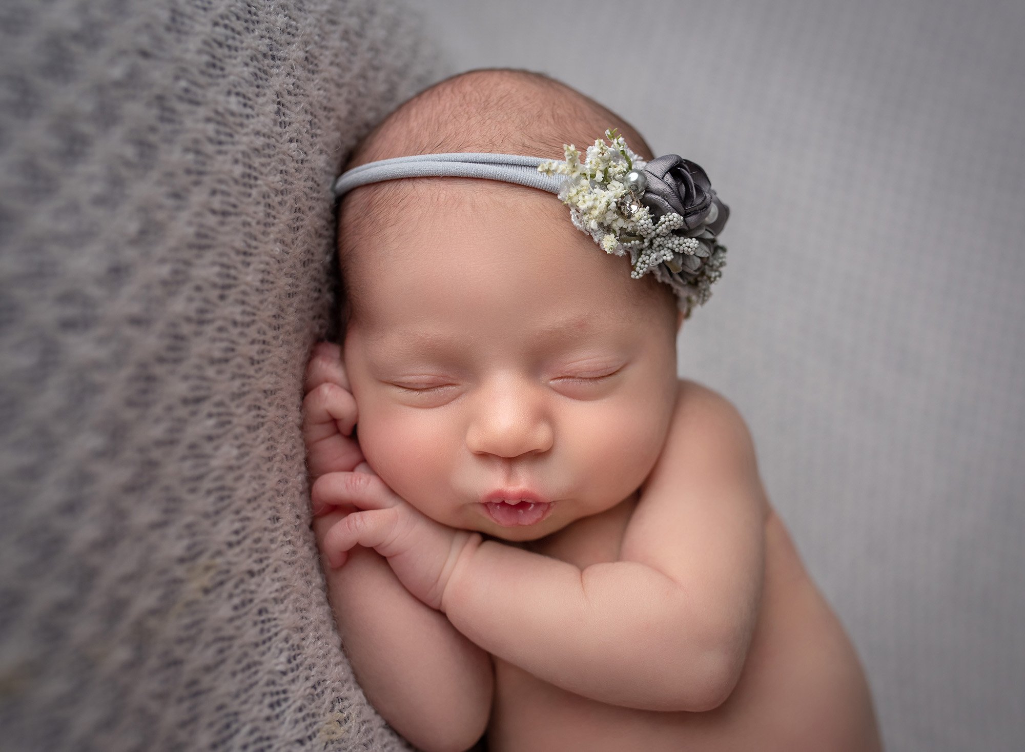 Cool Toned Baby Girl Newborn Photos One Big Happy Photo