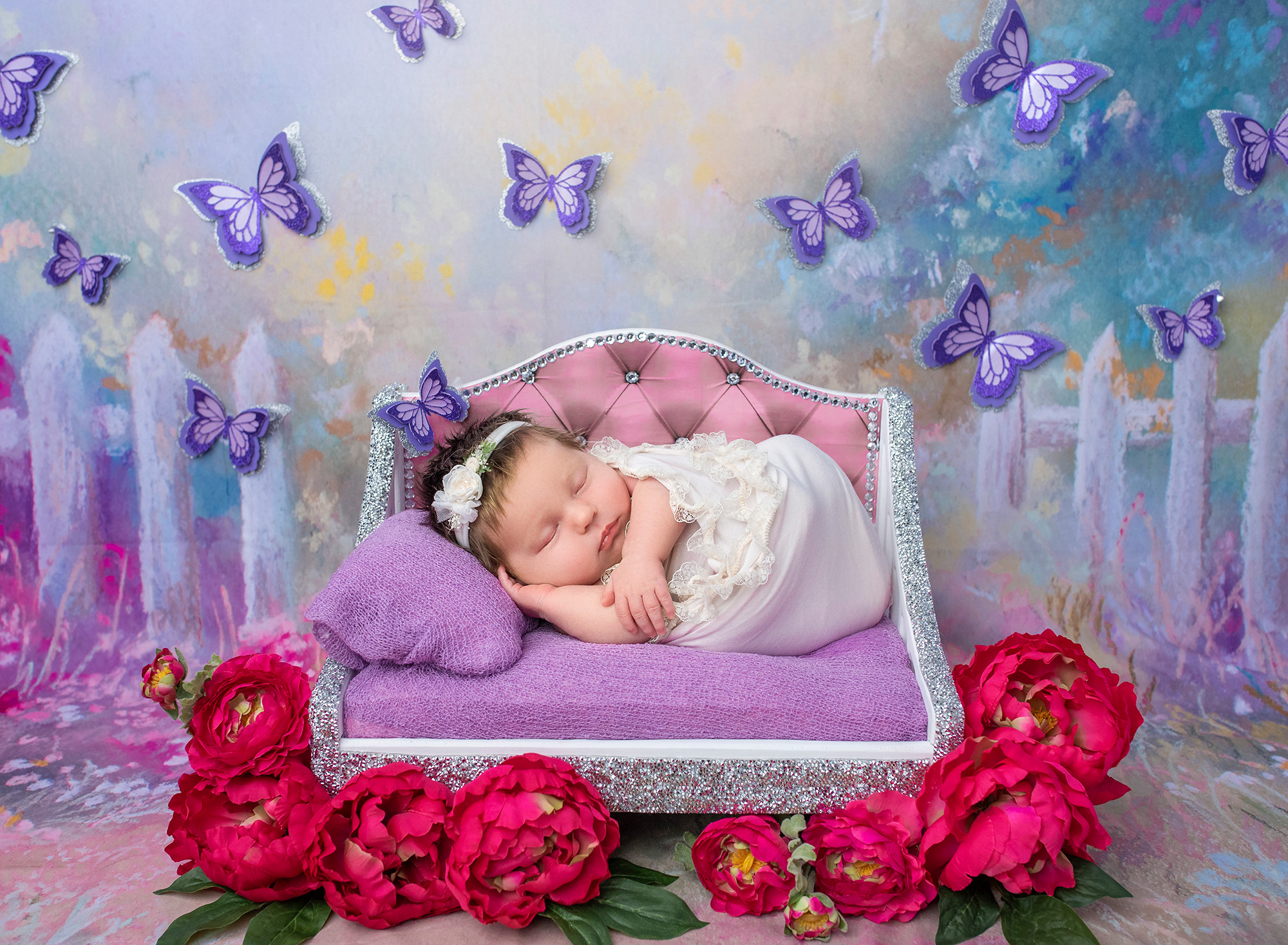 Newborn Photos With Butterflies Newborn Sibling Photos