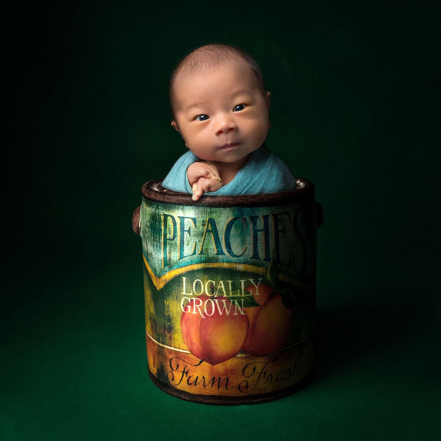 CT Newborn Photography newborn sleeping on the moon on a star filled night